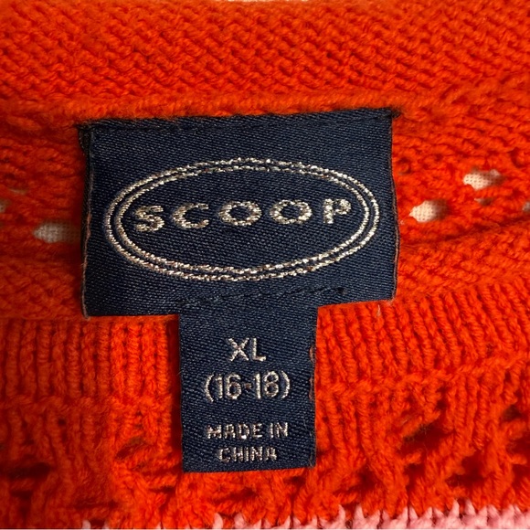 Scoop Crochet Knit Sweater Skirt Set Red Pink Stripe XL Coquette - Picture 4 of 14